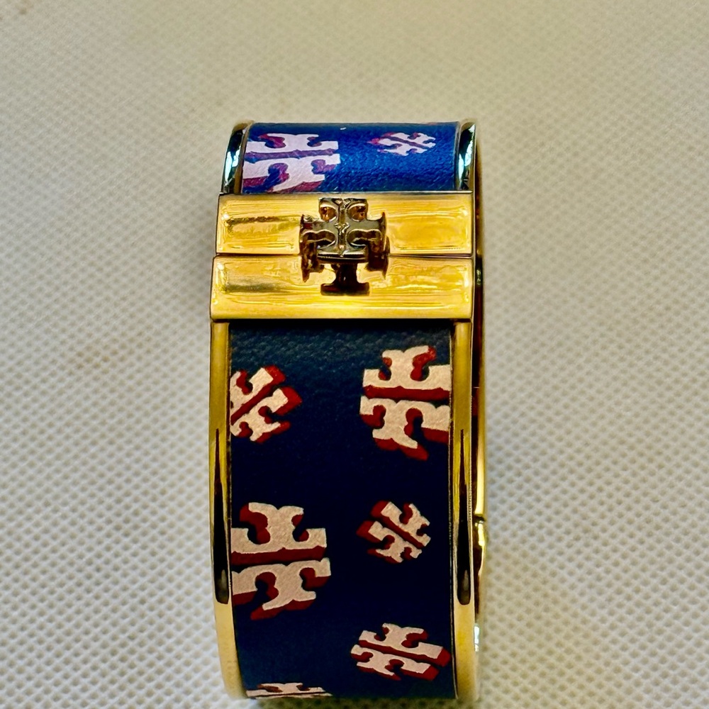 Tory Burch Gold and Blue Jewelry with Decorative Enamel - Picture 4 of 10
